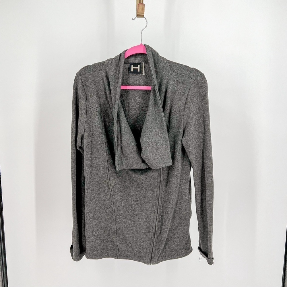 H By Bordeaux asymmetrical gray sweater